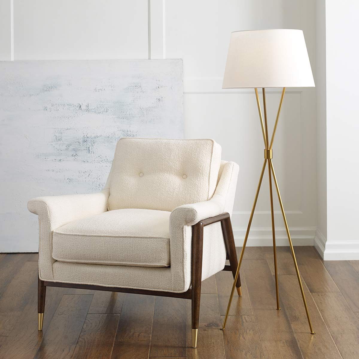 Timeless Elegance: Penny Single-Light Burnished Brass Floor Lamp