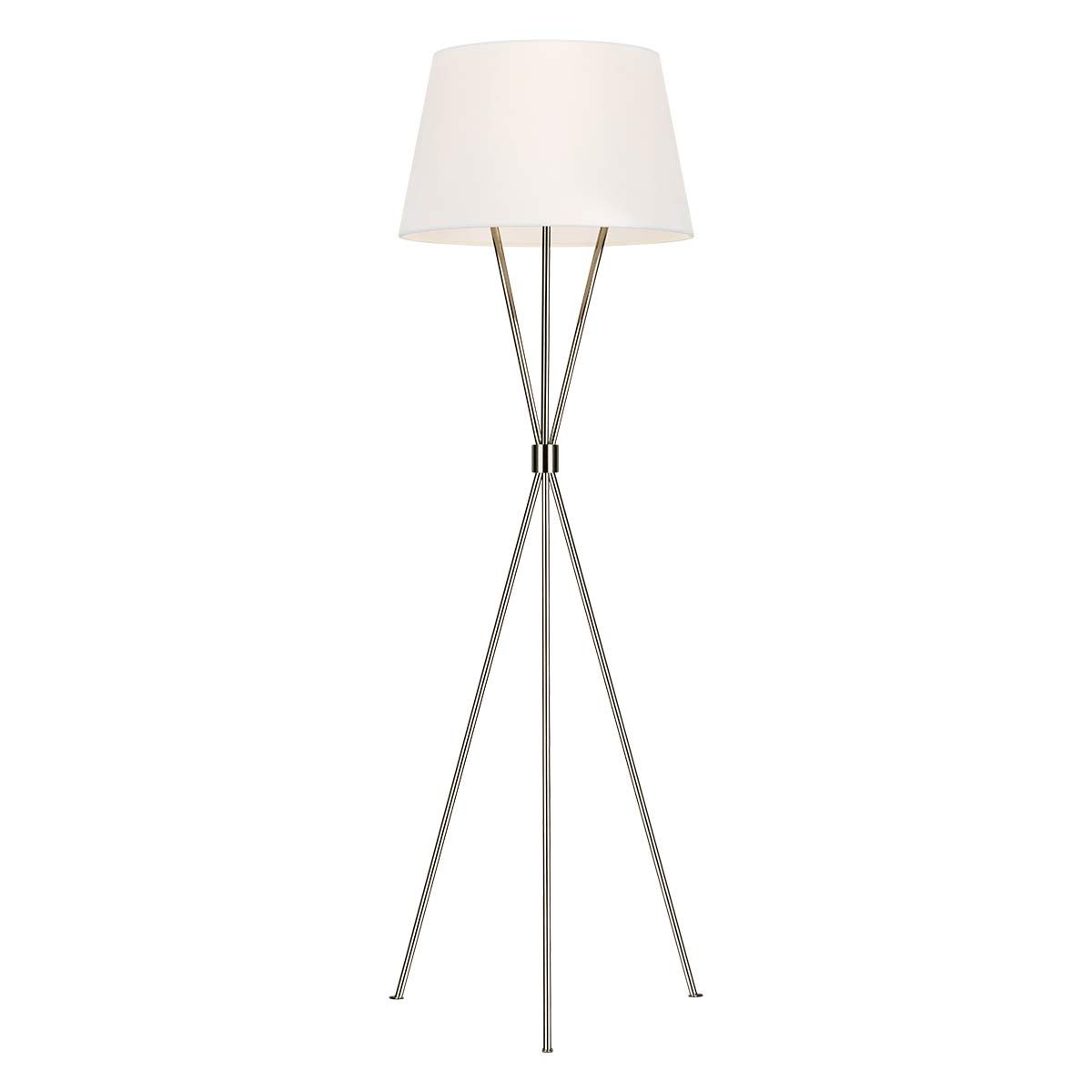 Elegant Penny Single Light Floor Lamp - Polished Nickel Finish