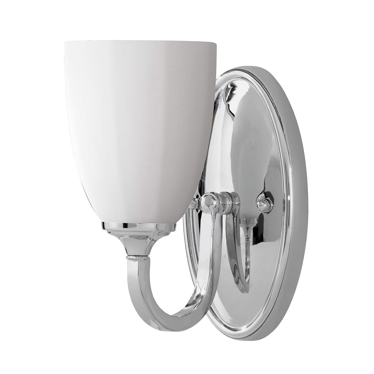 Polished Chrome Wall Light with Opal Glass Shade