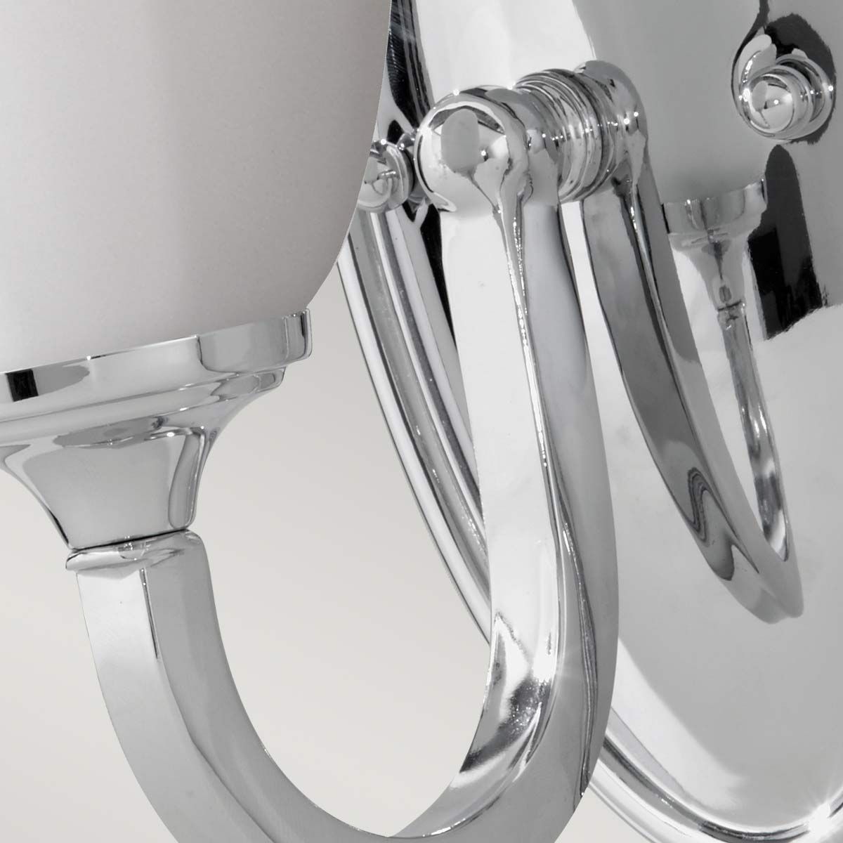 Polished Chrome Wall Light with Opal Glass Shade