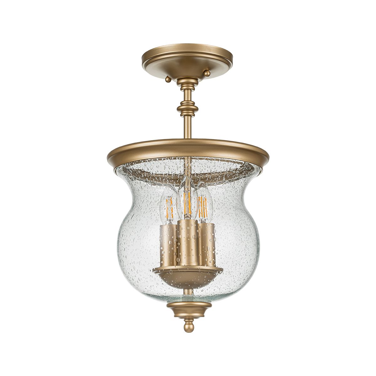 Pickering Lane 3lt Semi-Flush - Painted Natural Brass Painted Natural Brass