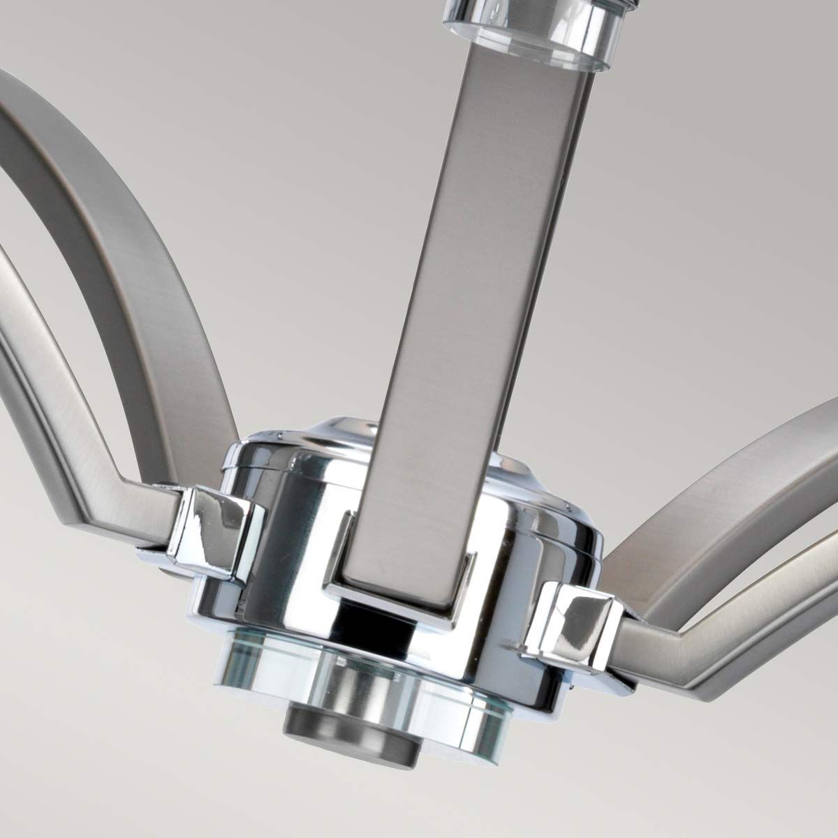 Elegant Prospect Park 5-Light Satin Nickel and Chrome Chandelier