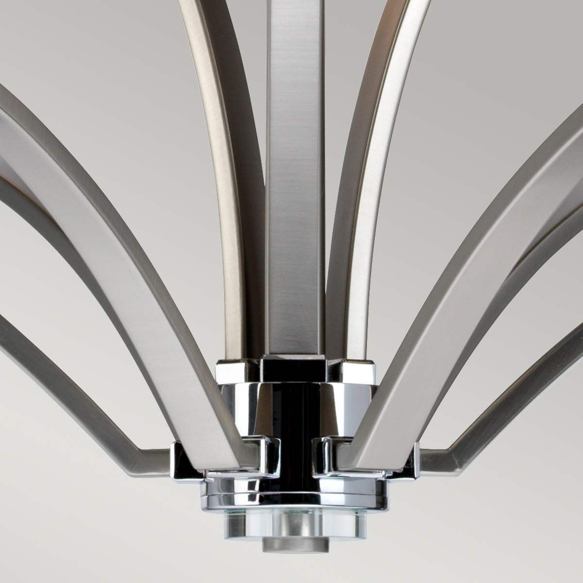 Prospect Park Luxe 9-Light Satin Nickel and Chrome Chandelier