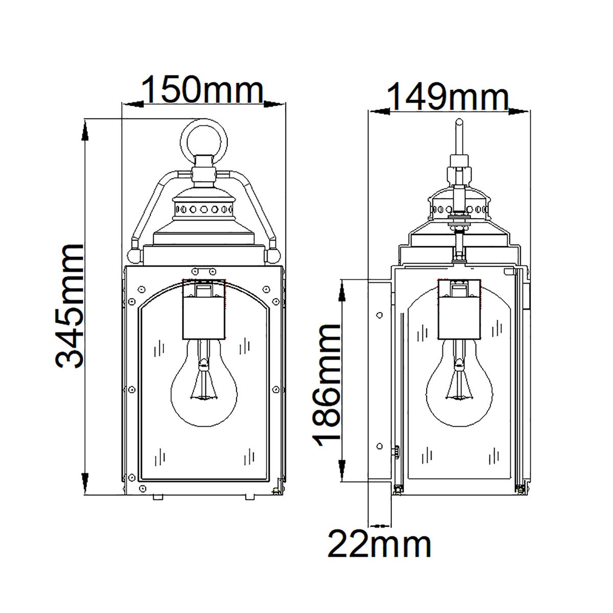 Randhurst Copper Oxide Outdoor Wall Lantern