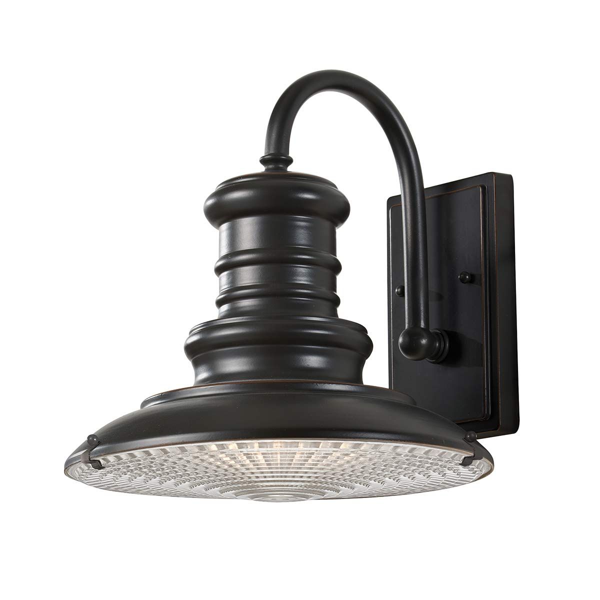 Heritage Railway-Inspired Bronze Wall Light with Textured Glass Diffuser