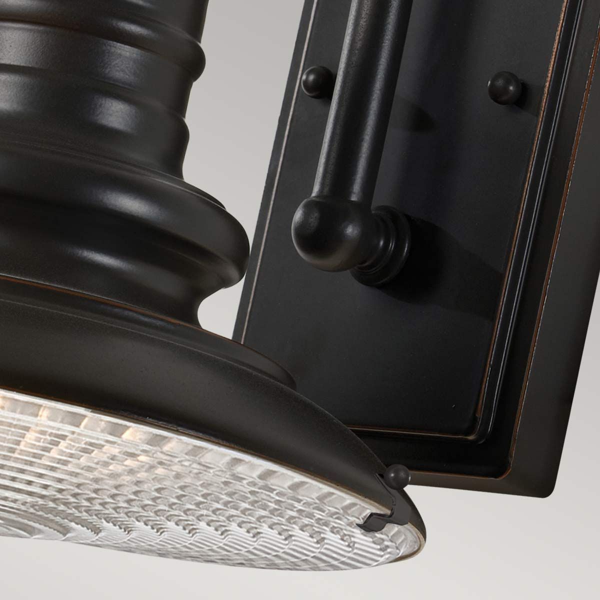 Redding Station Vintage Wall Light in Restoration Bronze with Rippled Glass Diffuser, Small