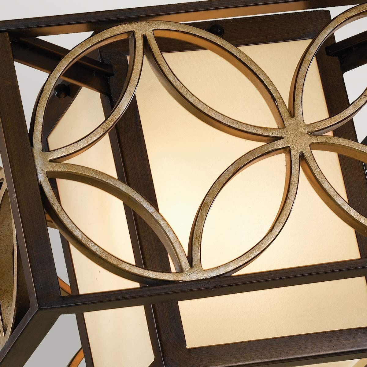 Elegant Bronze Cube Ceiling Light with Gold Accents