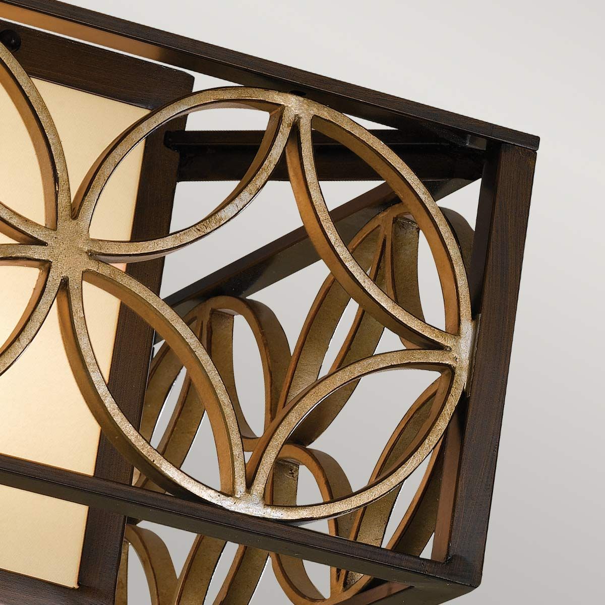 Elegant Bronze Cube Ceiling Light with Gold Accents
