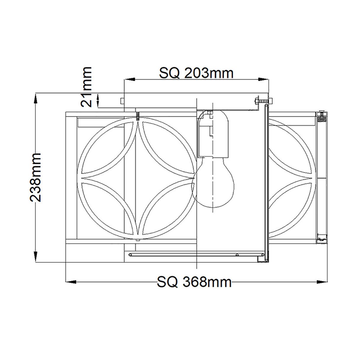 Elegant Bronze Cube Ceiling Light with Gold Accents