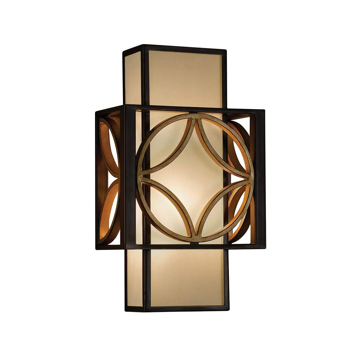 Elegant Heritage Bronze and Parisienne Gold Wall Lantern Sconce