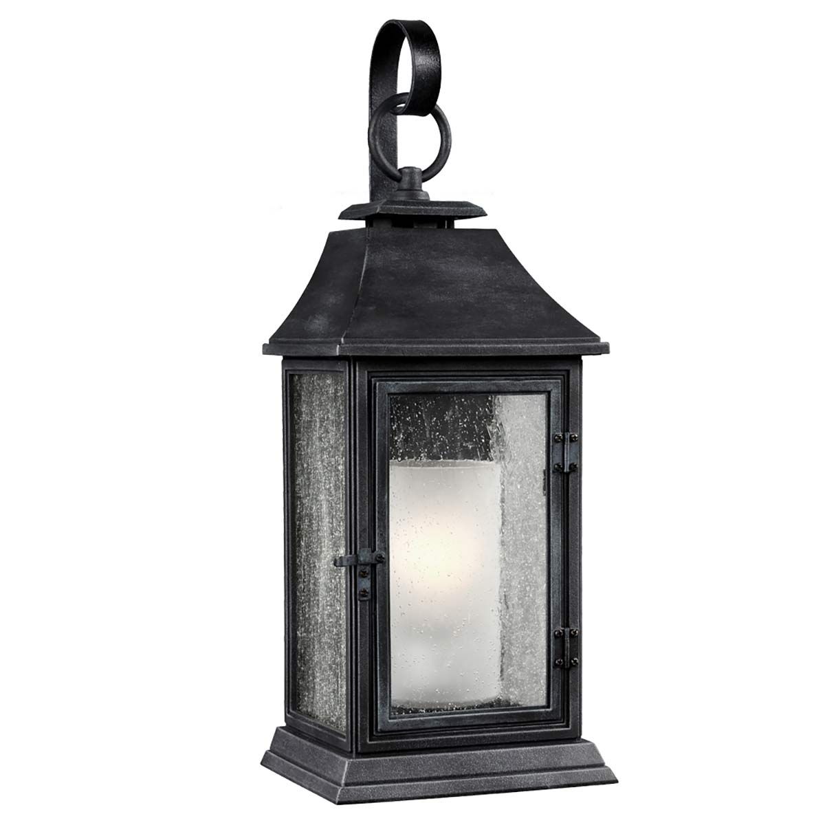 Shepherd Large Outdoor Lantern in Dark Weathered Zinc Finish