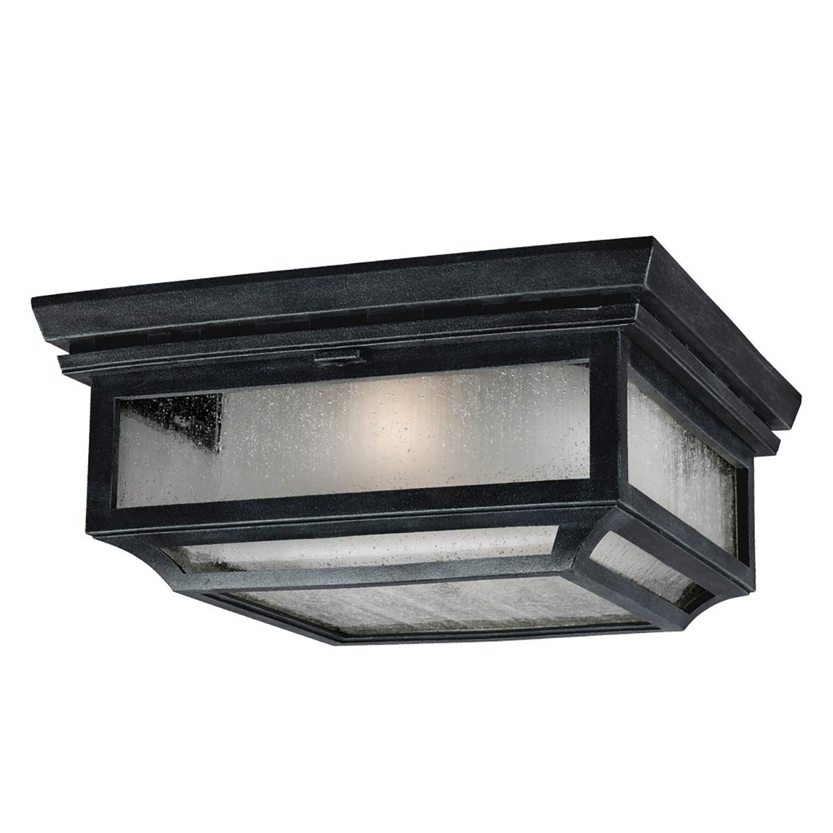 Shepherd 2-Light Dark Zinc Outdoor Flush Mount Ceiling Fixture