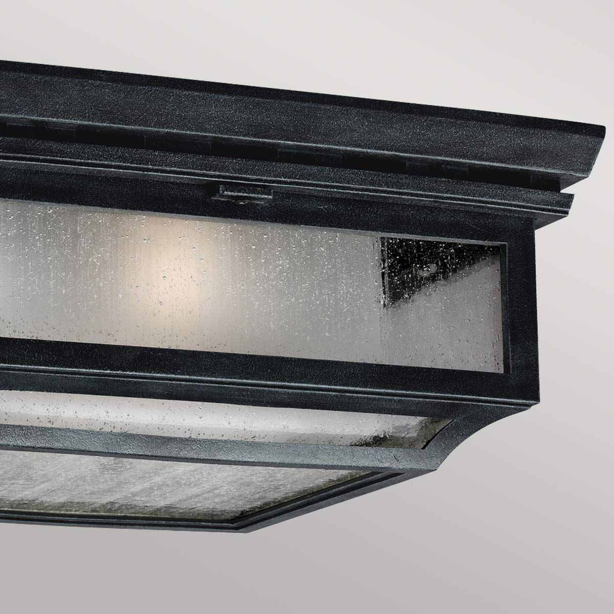 Shepherd 2-Light Dark Zinc Outdoor Flush Mount Ceiling Fixture