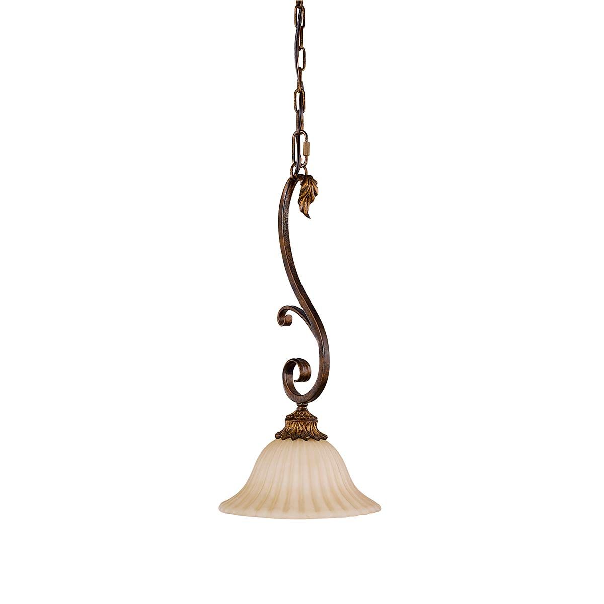 Rustic Burnt Orange Mini Ceiling Pendant Light with Amber Glass featuring Aged Tortoise Shell Finish