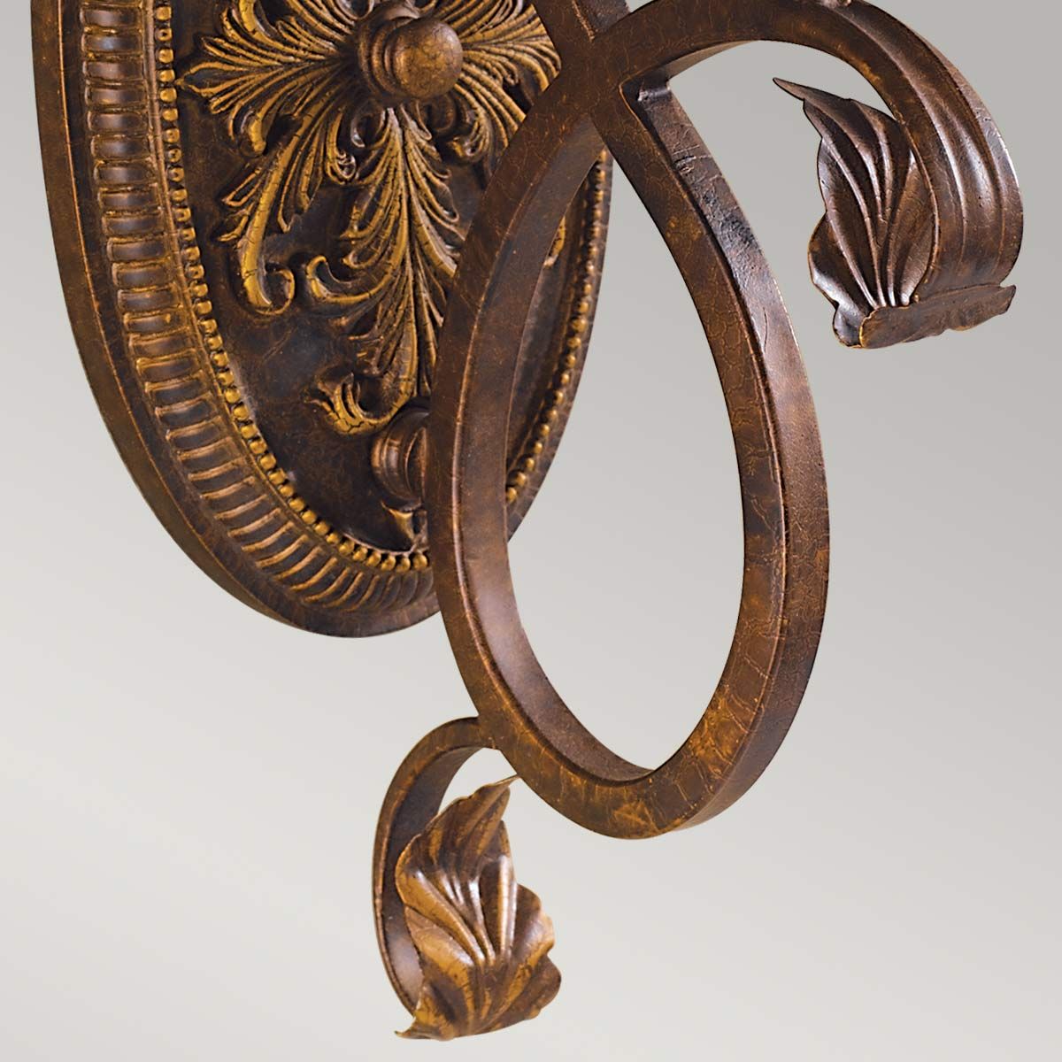 Vintage European Vineyard-Inspired Orange Wall Sconce with Scavo Glass