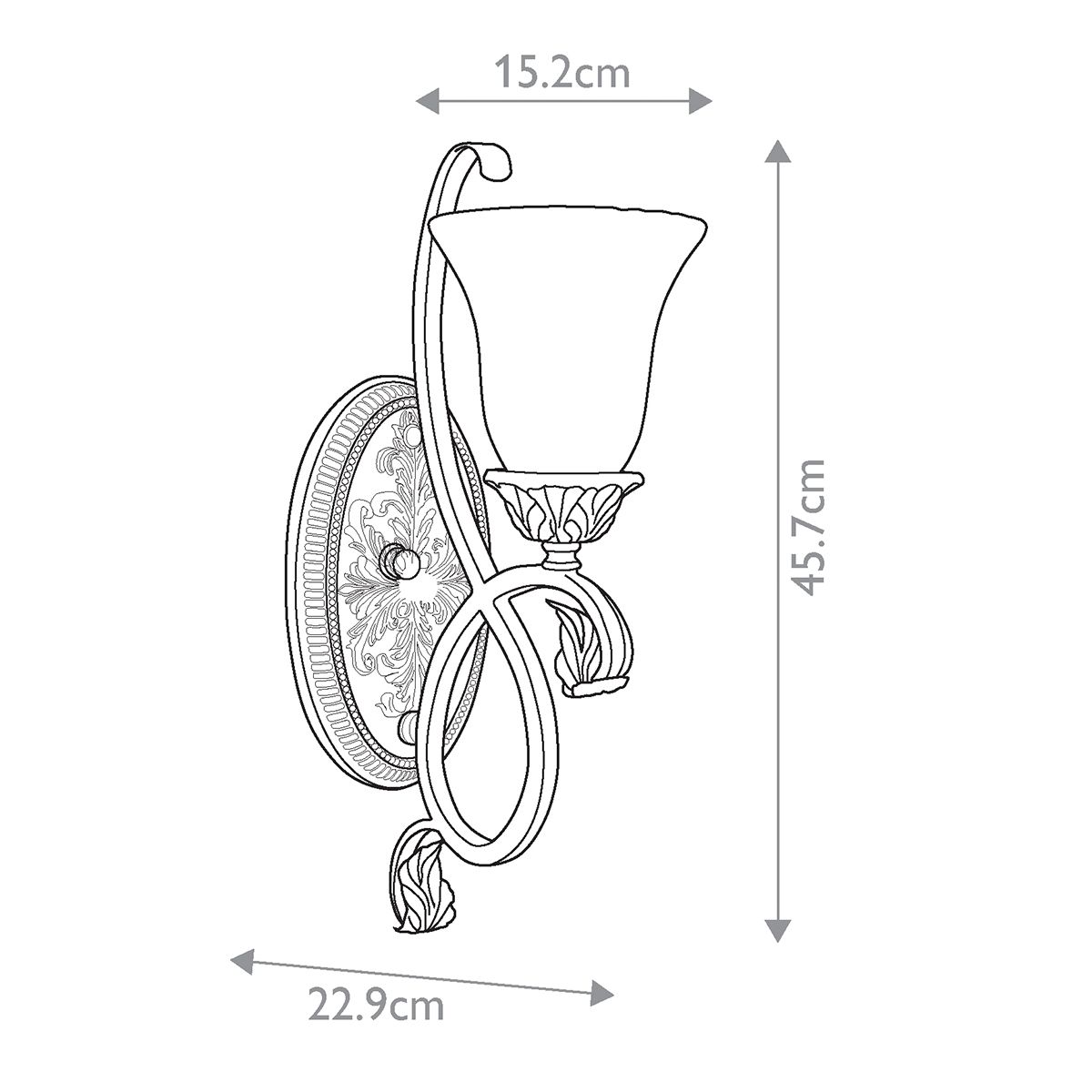 Vintage European Vineyard-Inspired Orange Wall Sconce with Scavo Glass