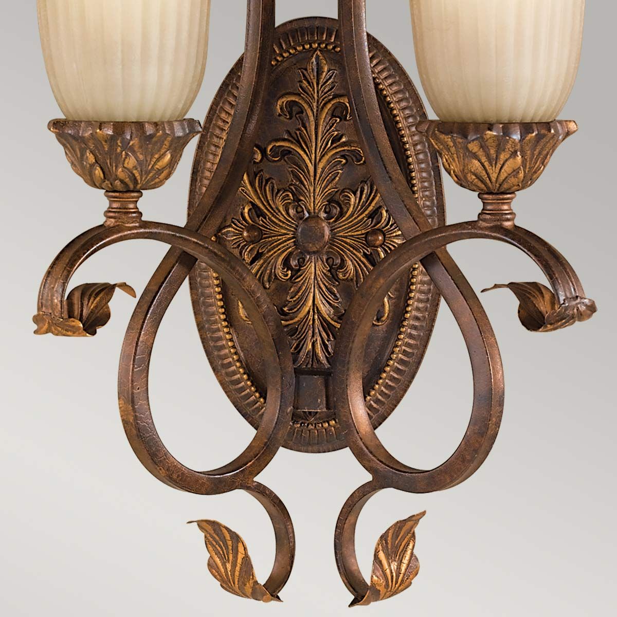 Elegant Aged Tortoise Shell Dual Wall Sconce Light