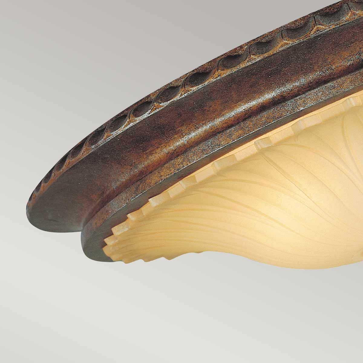 Rustic Amber Sunburst Flush Mount Light with Gothic Accents