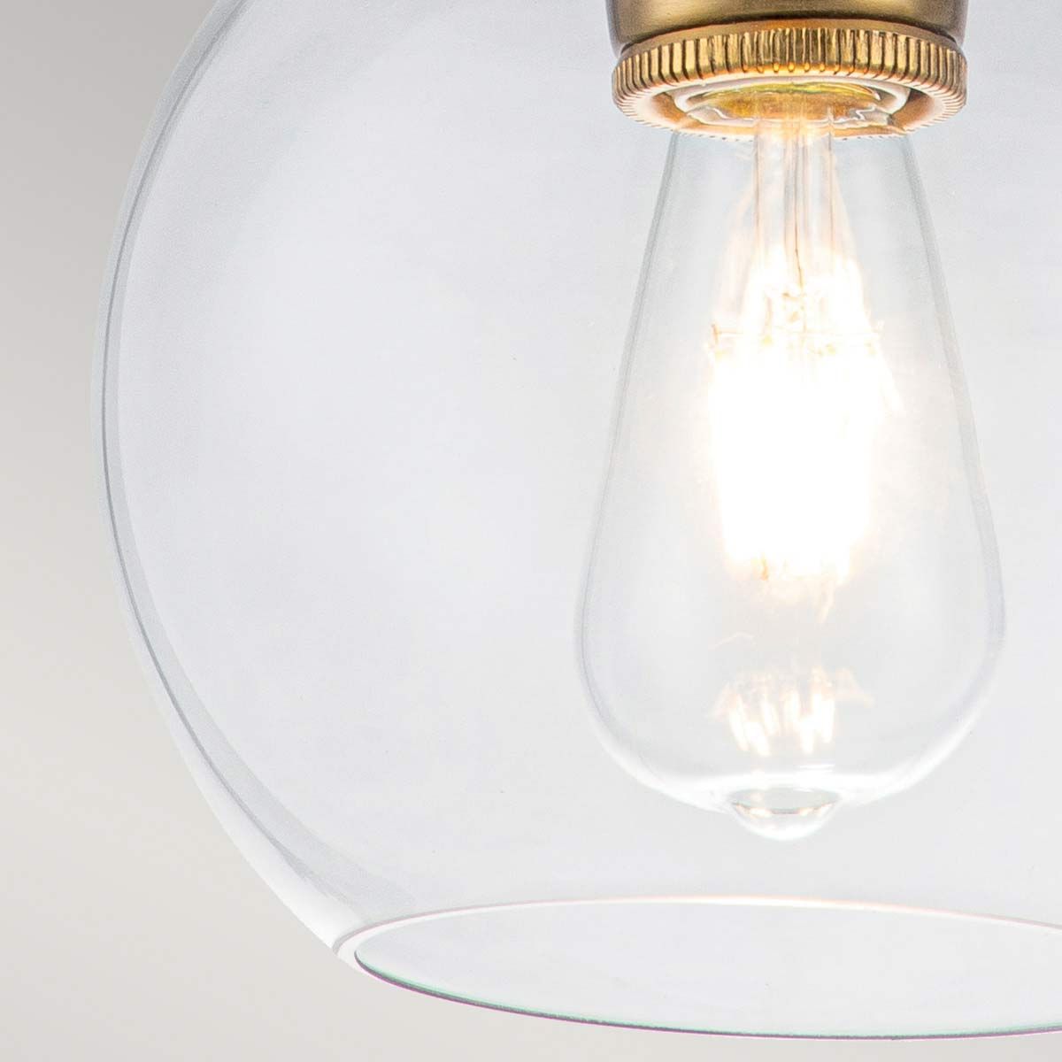 Burnished Brass Tabby Globe Pendant Light