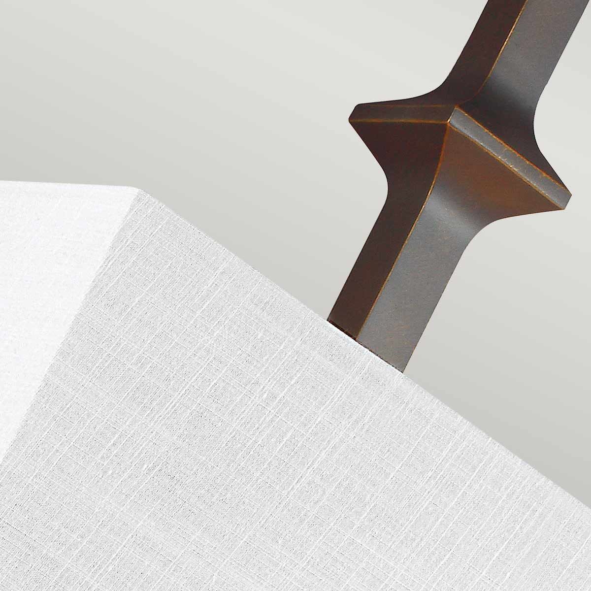 Teva Antique Bronze Sculptural Wall Light with Shantung Silk Shade