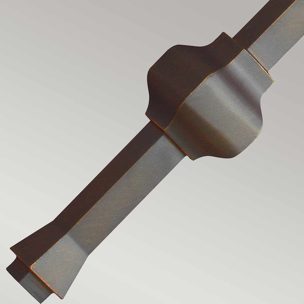 Teva Antique Bronze Sculptural Wall Light with Shantung Silk Shade