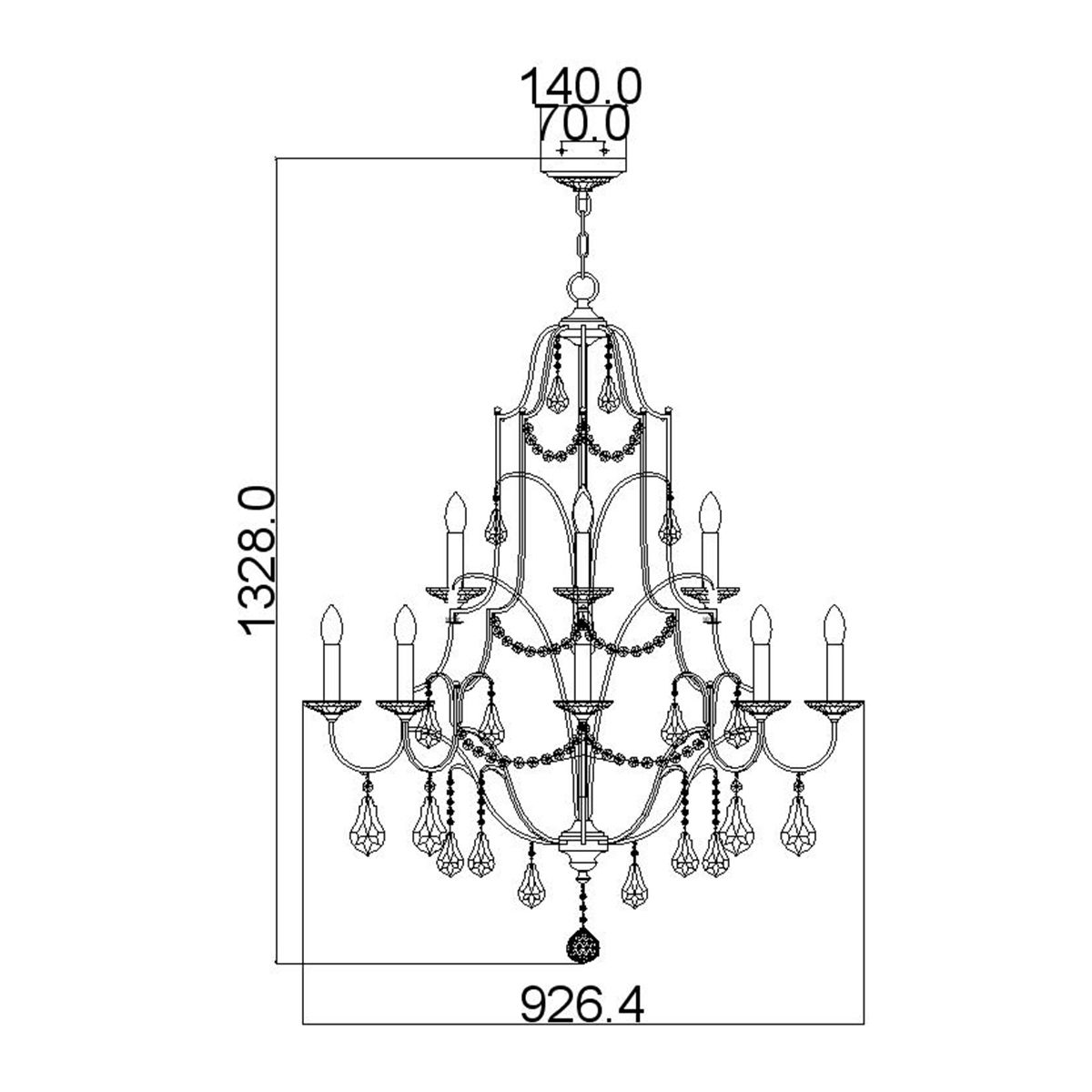 Valentina 12-Light Multi-Tier Chandelier in Oxidized Bronze