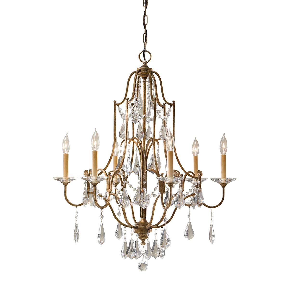 Valentina 6-Light Classic Chandelier in Oxidized Bronze with Crystal Accents