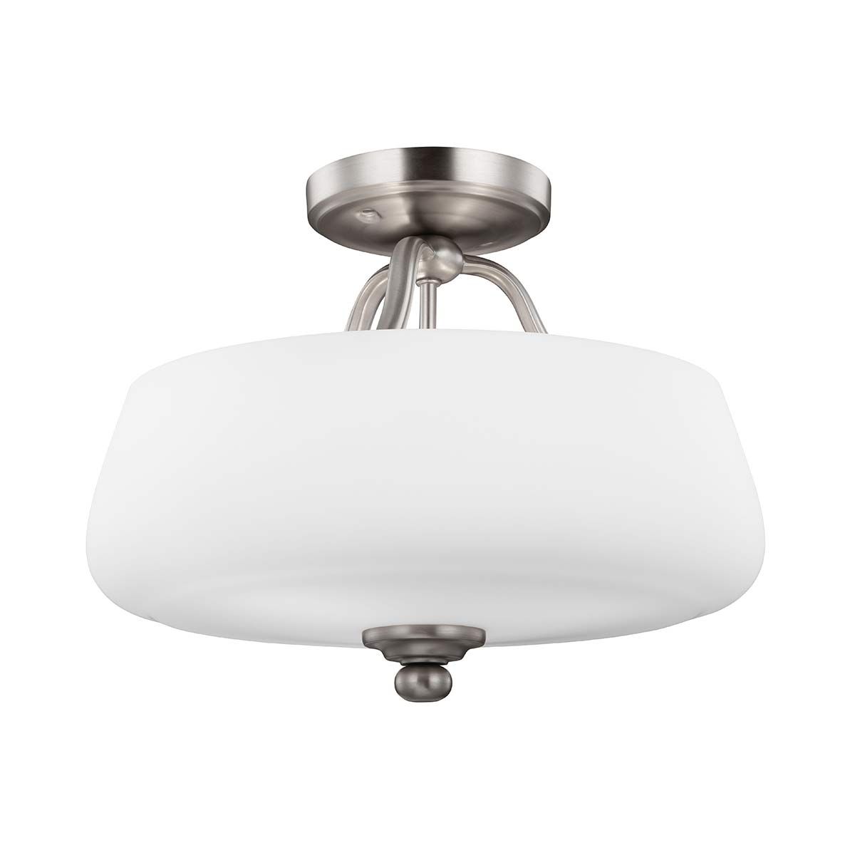 Satin Nickel Vintner 3-Light Semi-Flush Ceiling Fixture