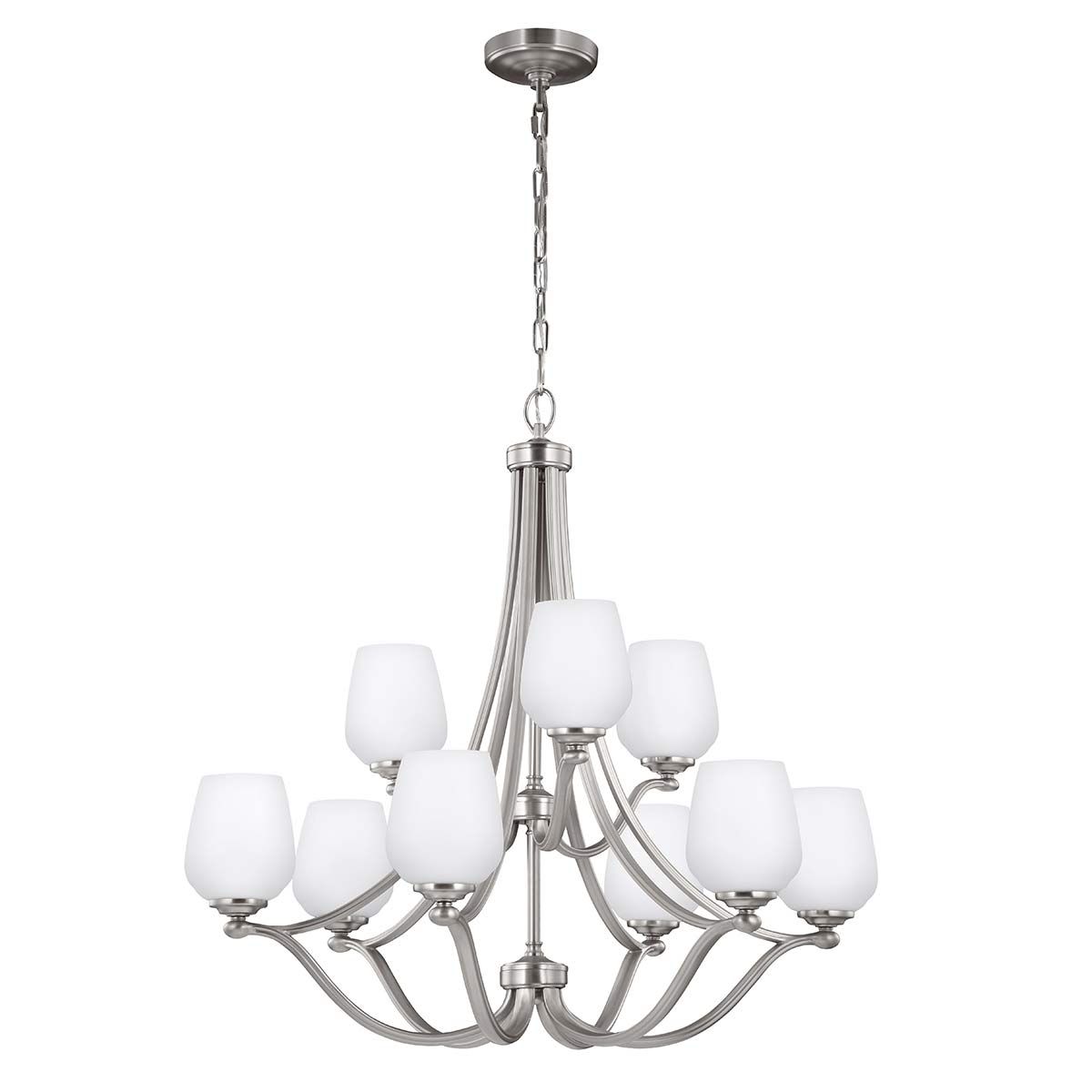 Satin Nickel Vintner 9-Light Wine Glass Chandelier