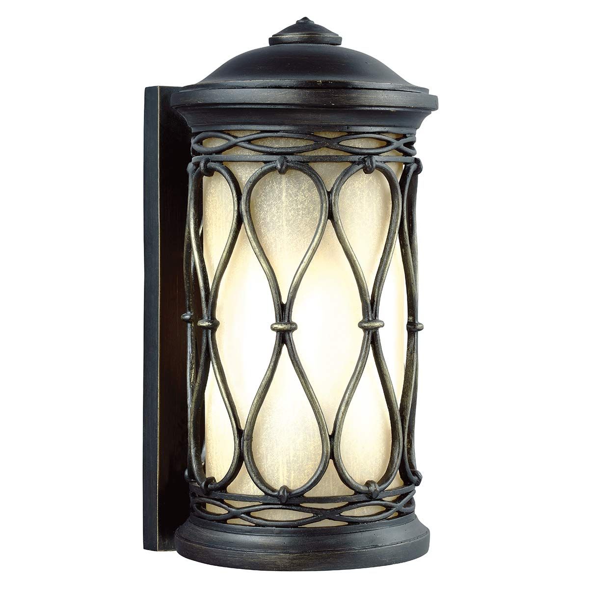 Wellfleet Aged Bronze Infinity Motif Wall Lantern