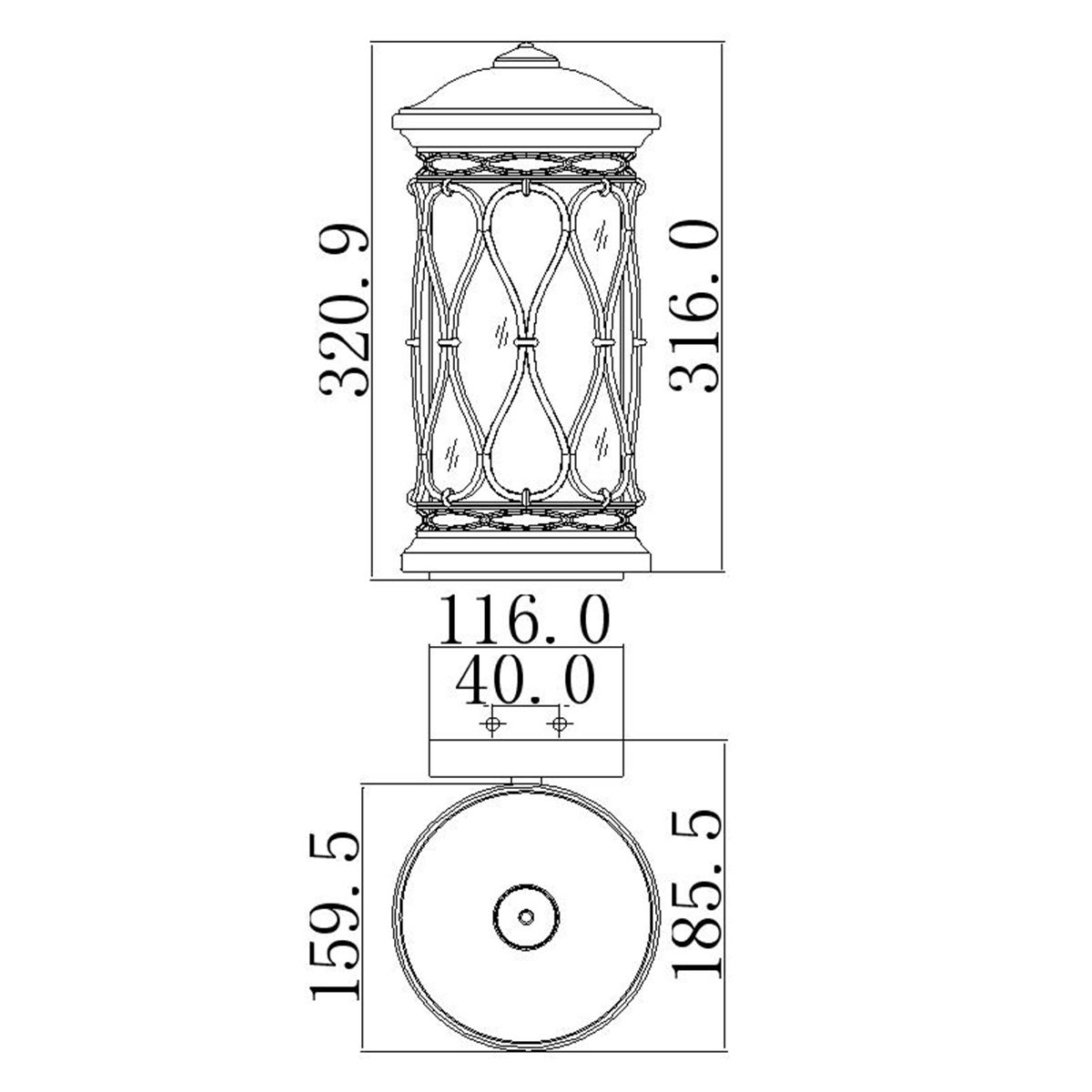 Wellfleet Aged Bronze Infinity Motif Wall Lantern