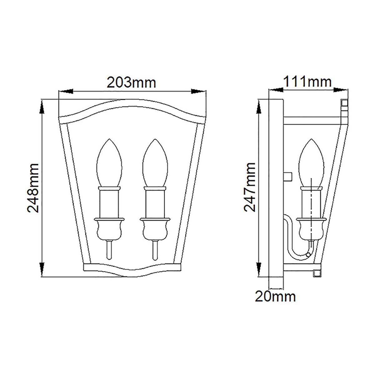 Yarmouth Dual-Light Brass Wall Sconce