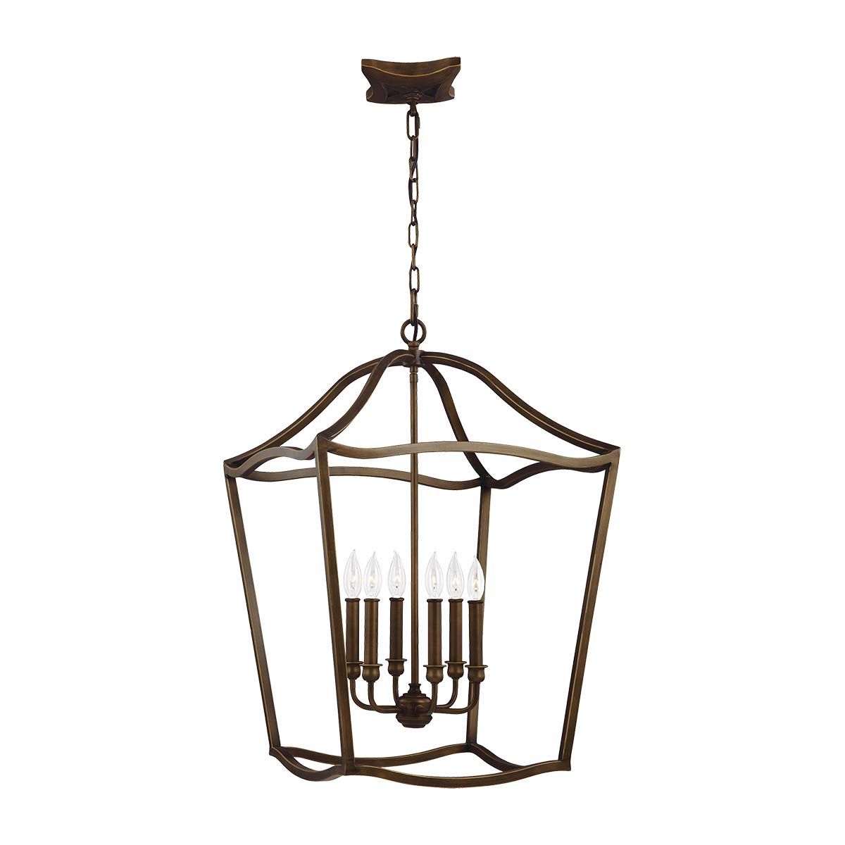 Yarmouth 6-Light Painted Aged Brass Chandelier