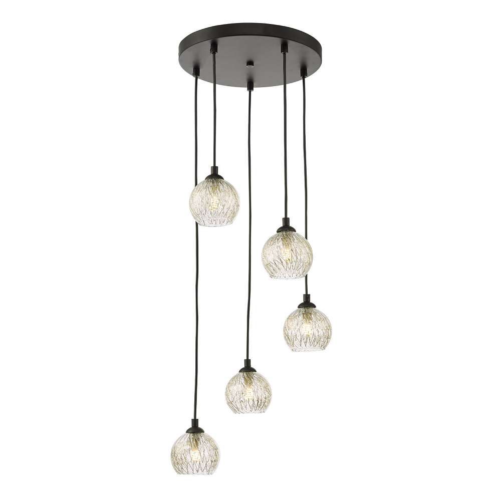 Federico 5 Light Cluster Pendant Matt Black Frame Only