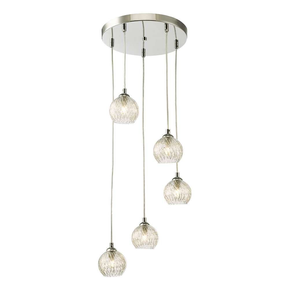 Federico 5 Light Cluster Pendant Polished Chrome Frame Only