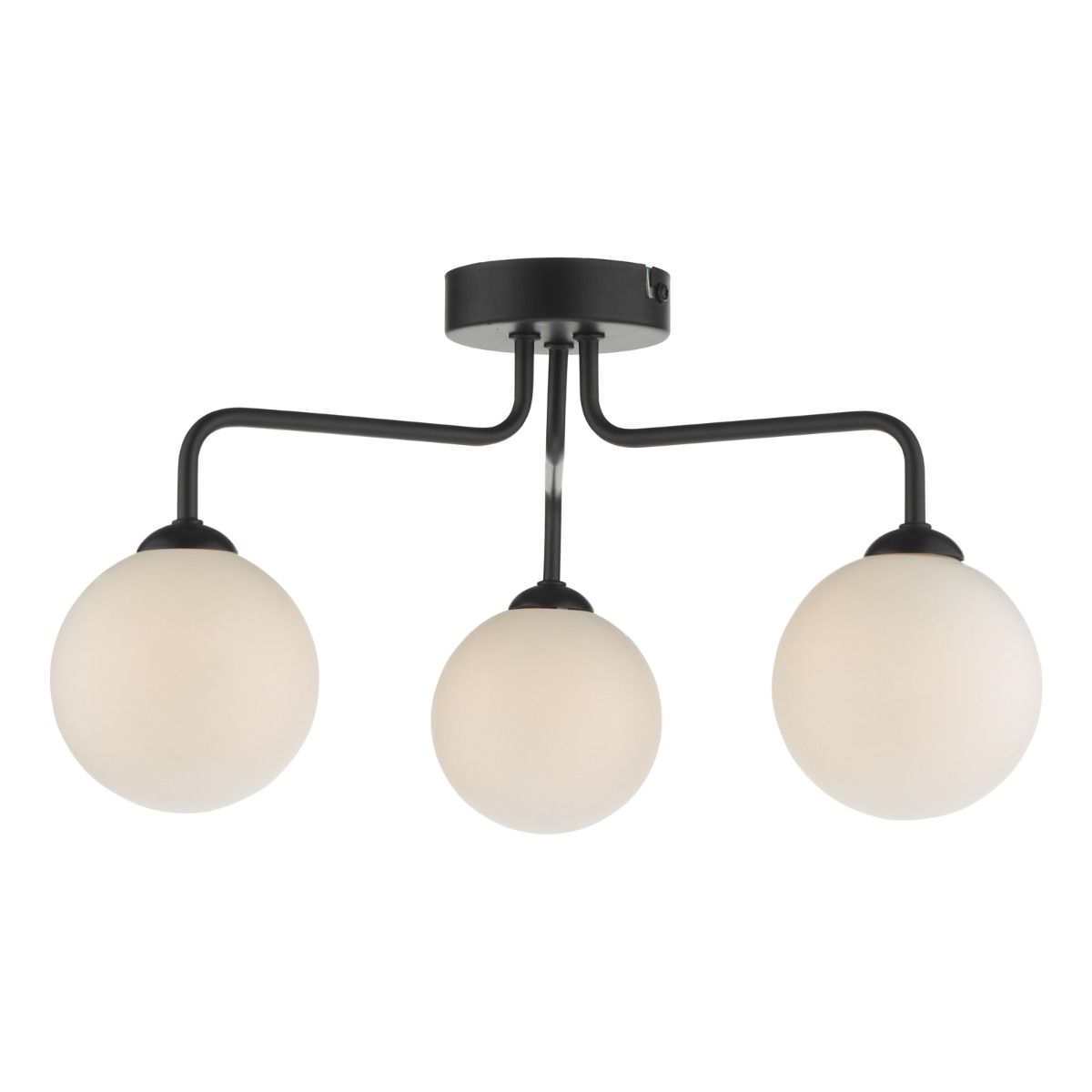 Feya 3 Light Semi Flush Matt Black Frame Only