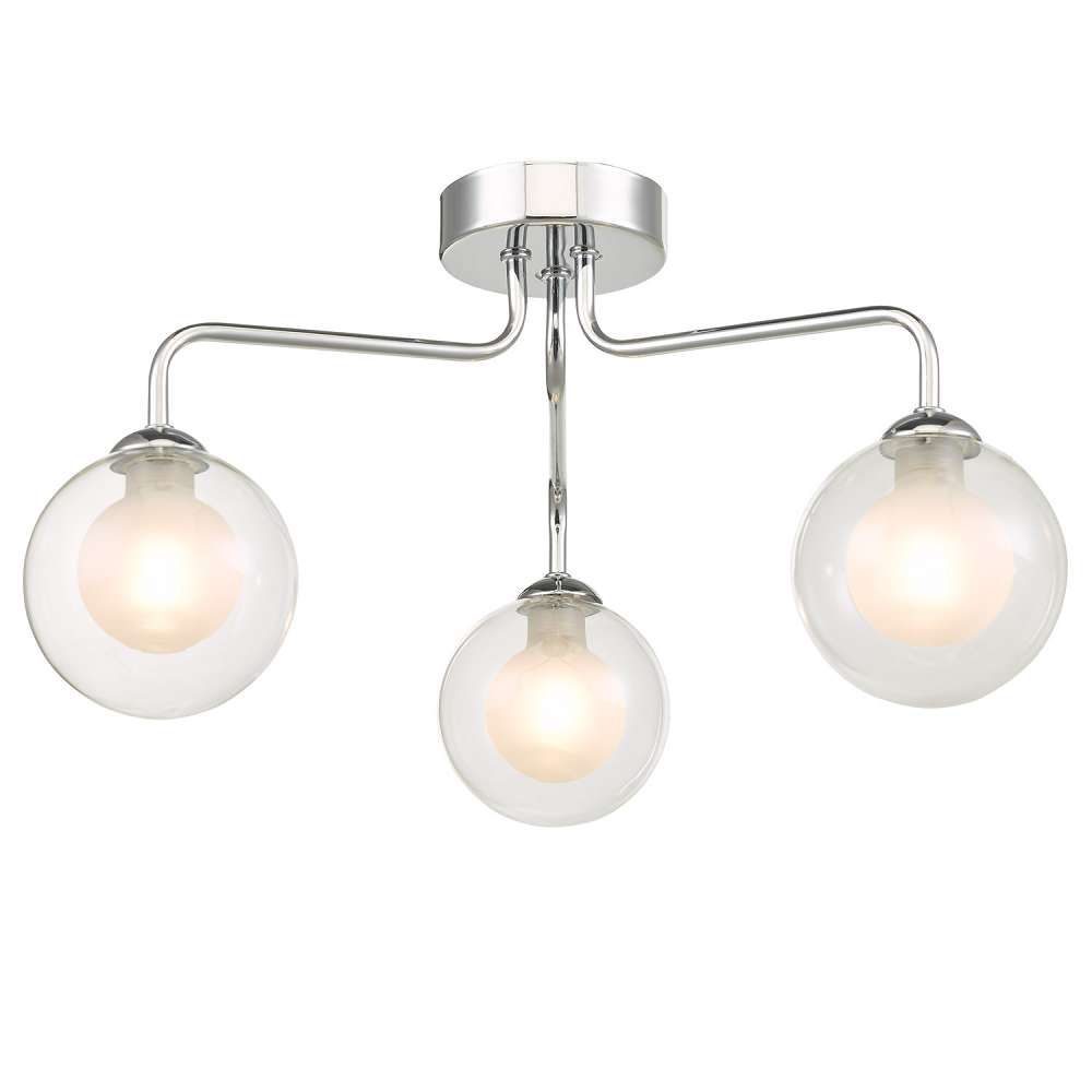 Feya 3 Light Semi Flush Polished Chrome Frame Only