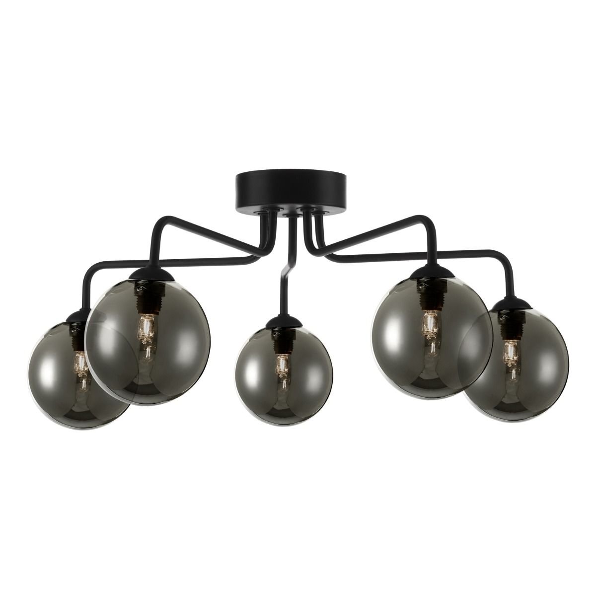 Feya 5 Light Semi Flush Matt Black Frame Only