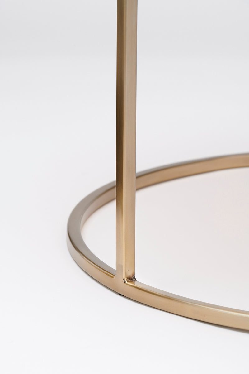 Duarte Round Glass Nesting Coffee Tables – Brown Glass & Gold Finish (Set of 2, Ø65x39cm + Ø75x44cm)