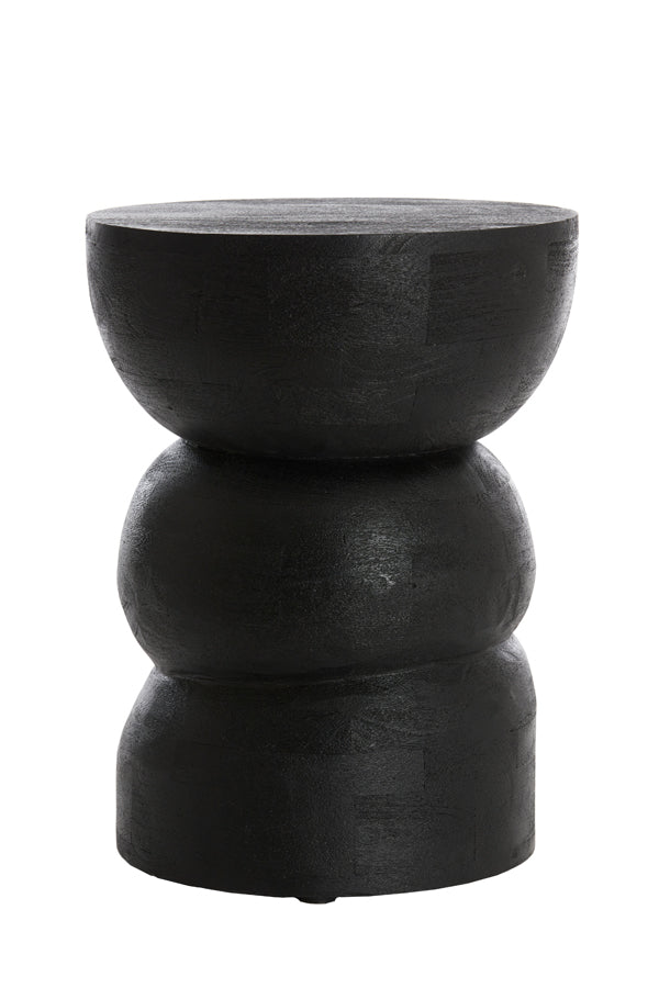 Round Black Azalio Wood Side Table 35x45 cm