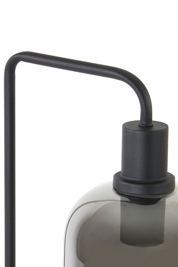 Elegant Black and Smoked Glass Table Lamp 26x20x60 cm