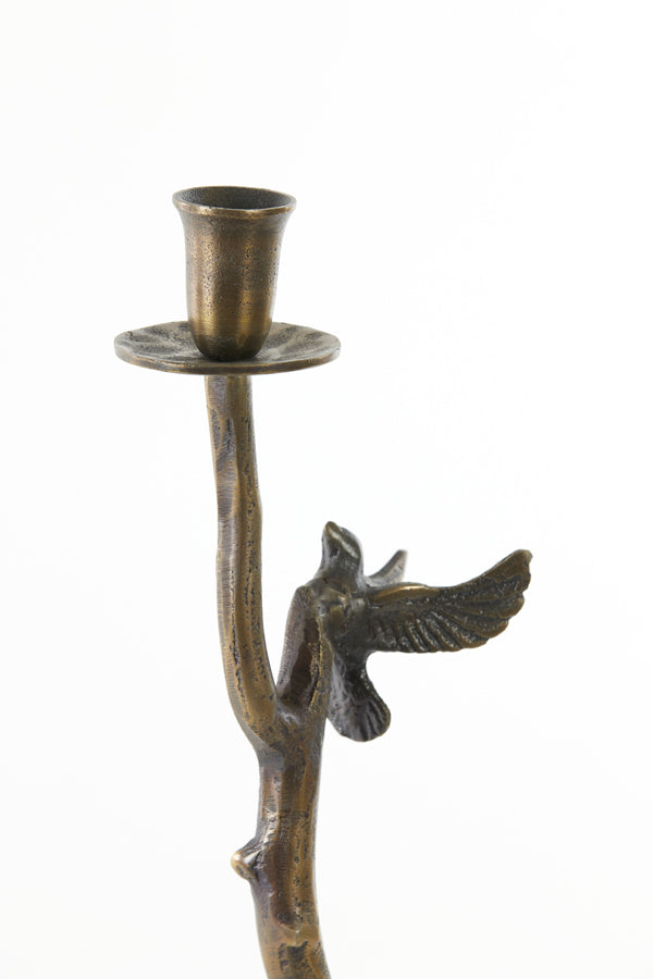 Vintage Bird Candle Holder in Antique Bronze, 18x10x49.5 cm