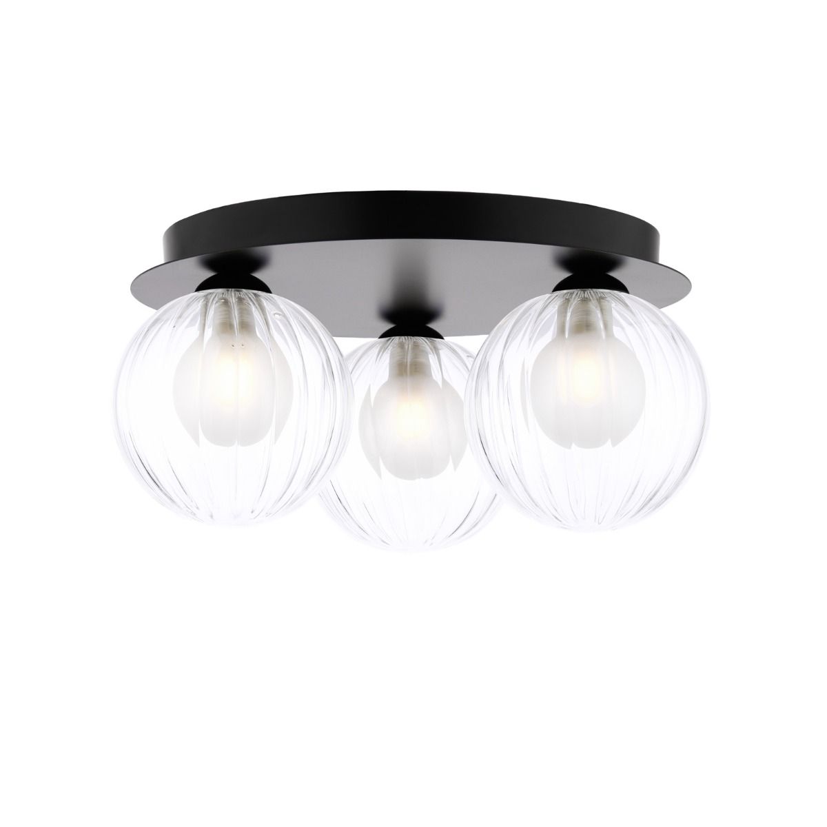 Foley 3 Light Flush Matt Black Fitting Only