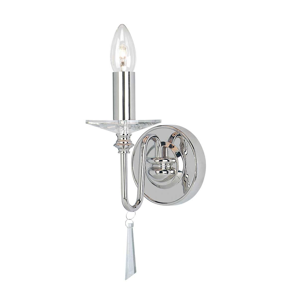 Polished Nickel Finsbury Park Wall Light with Glass Accents