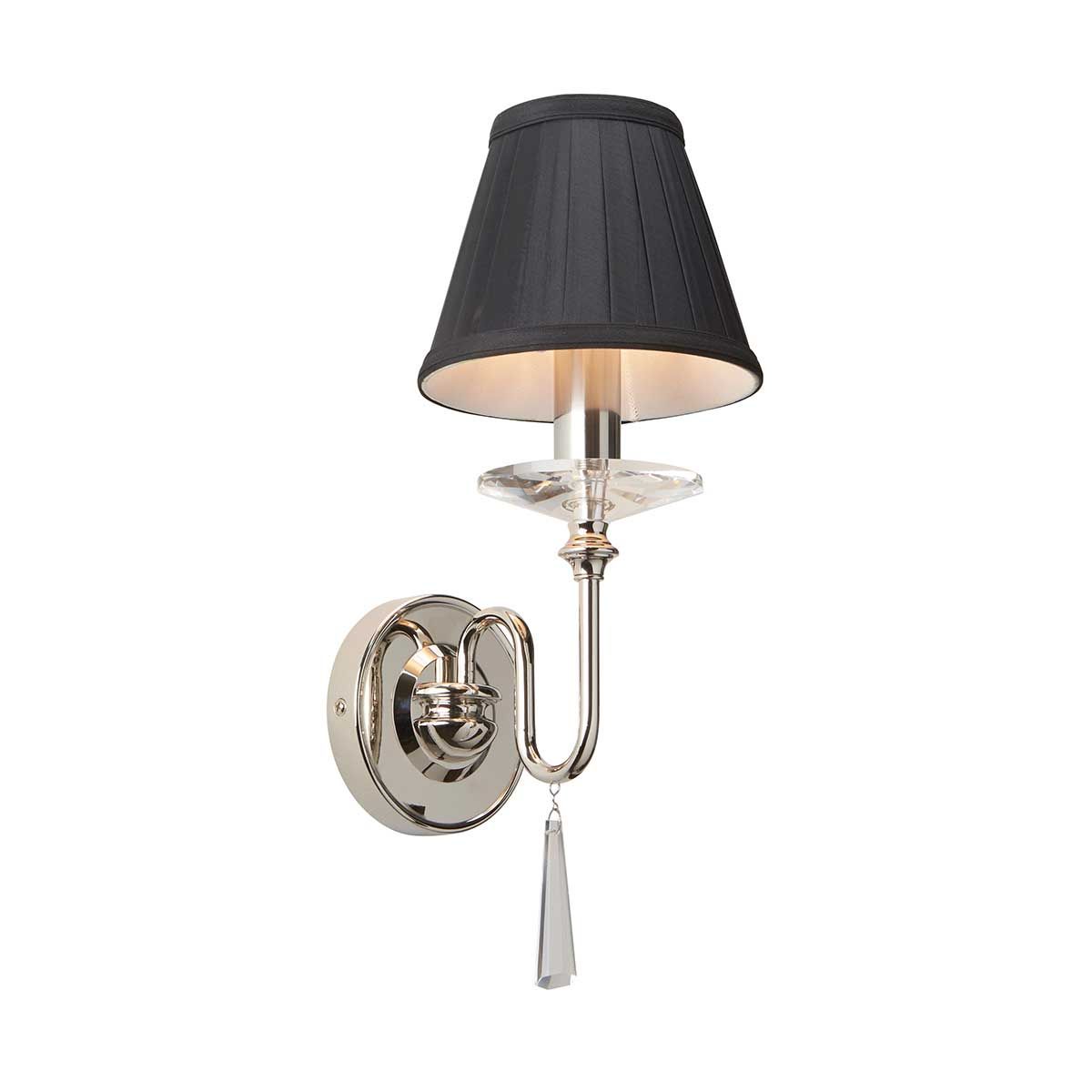 Polished Nickel Finsbury Park Wall Light with Glass Accents