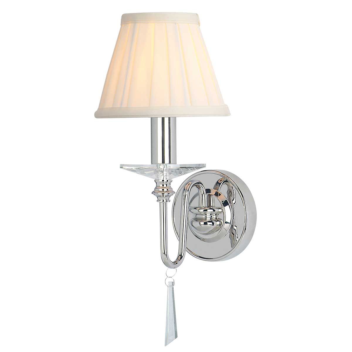 Polished Nickel Finsbury Park Wall Light with Glass Accents