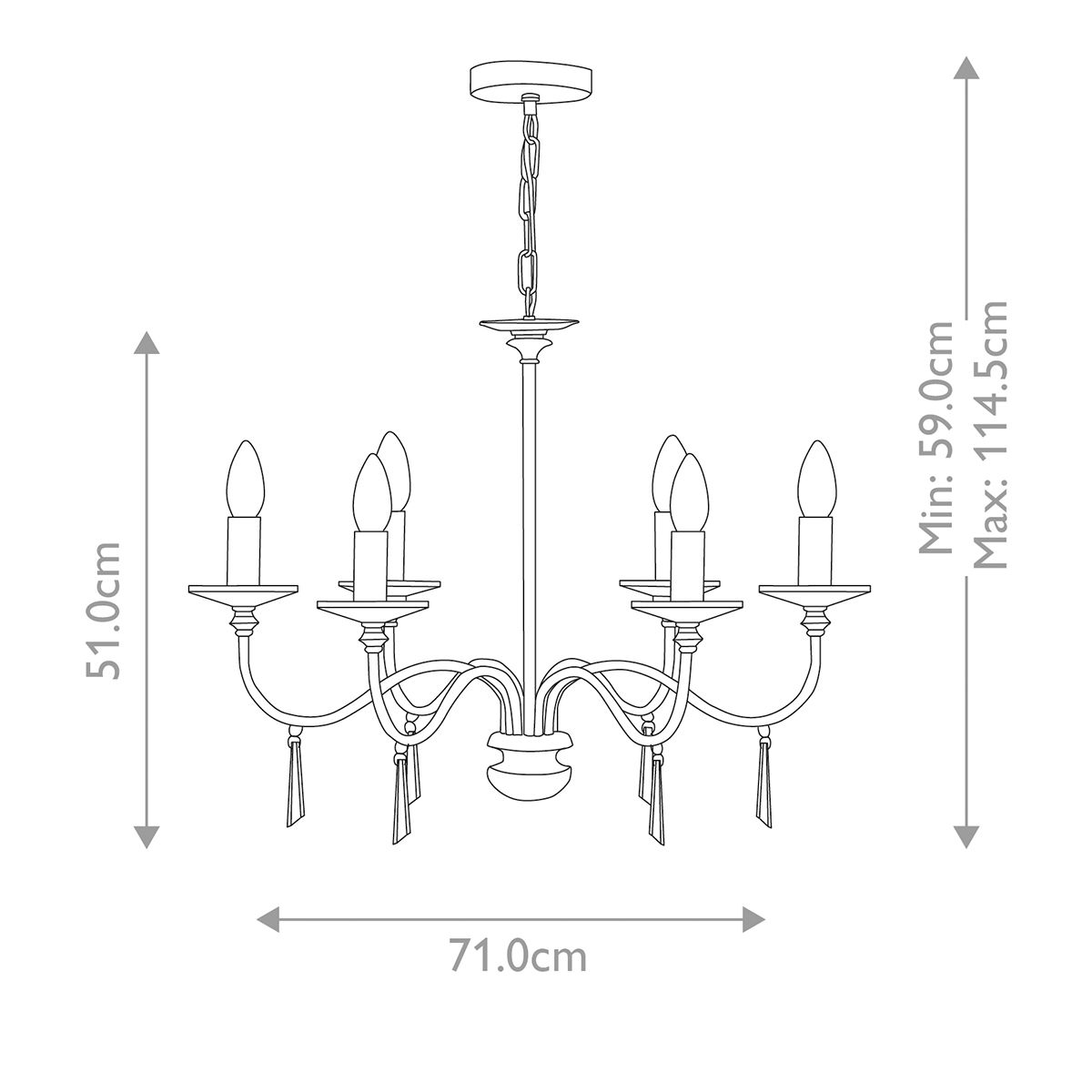 Finsbury Park Elegance: Luxurious Ceiling Chandelier in Polished Nickel