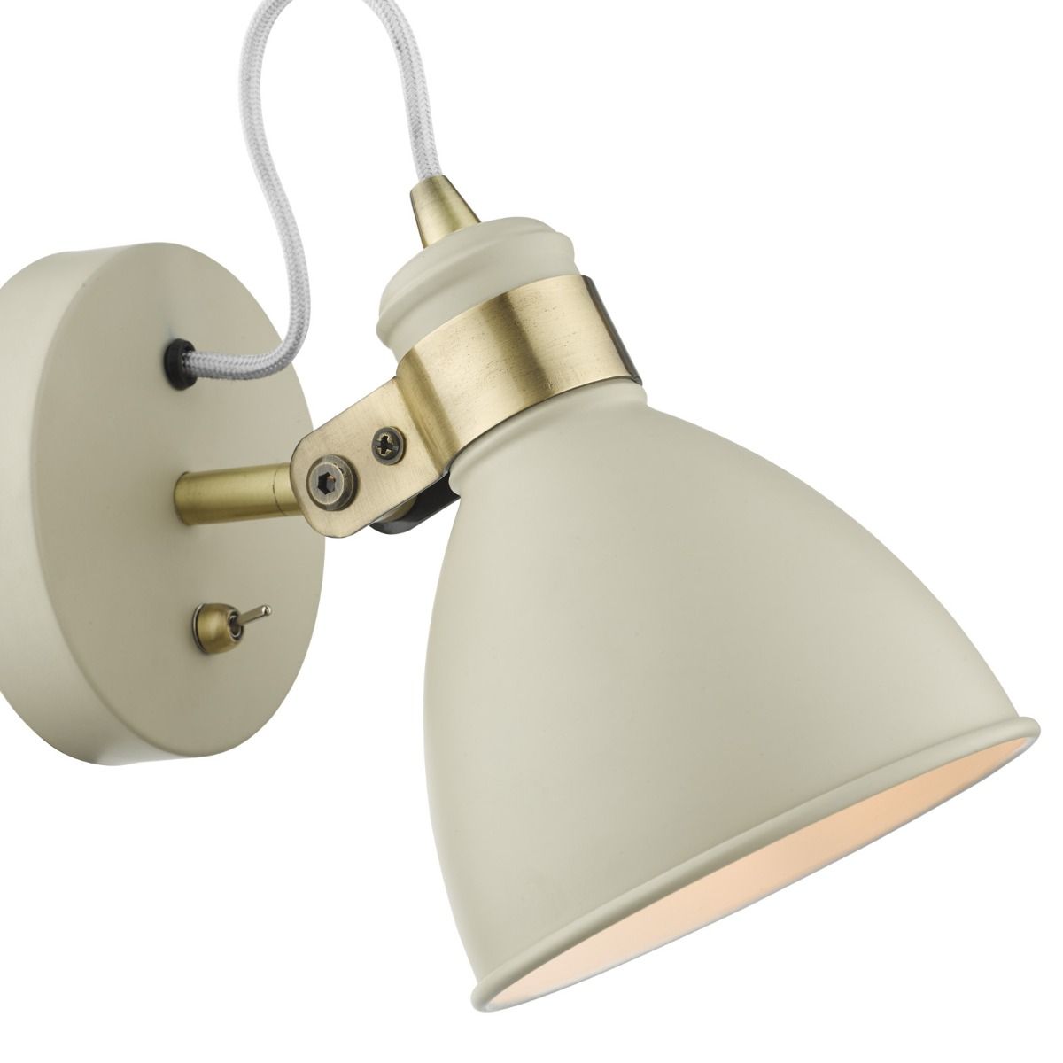 Frederick Single Wall Spotlight Cream Antique Brass