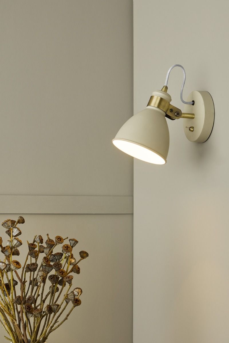 Frederick Single Wall Spotlight Cream Antique Brass