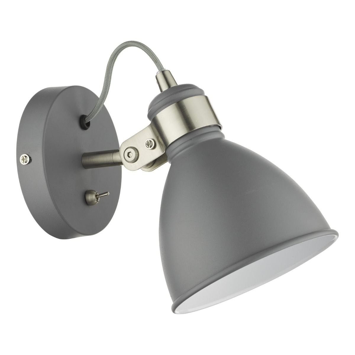 Frederick Single Wall Spotlight Dark Grey Satin Chrome